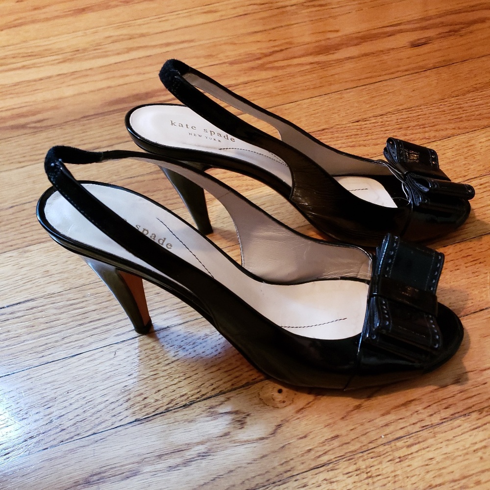 Kate Spade "Gracie" Patent Leather Slingback Heels